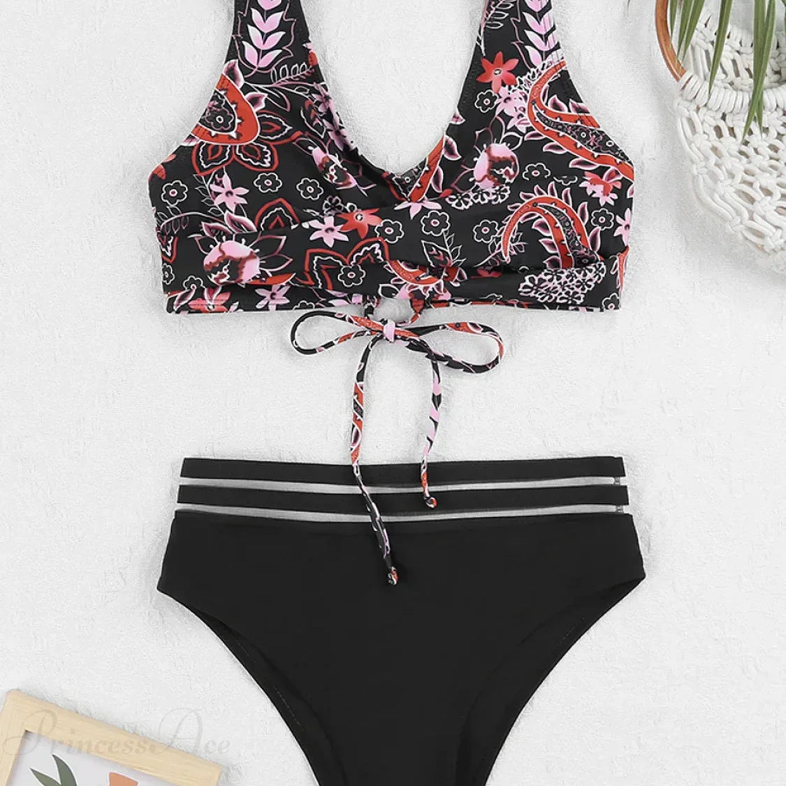 Conjunto de dos piezas con cordón estampado
