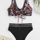 Conjunto de dos piezas con cordón estampado
