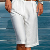 Pantalones cortos de mujer – Corte relajado – Fibras naturales – Largo hasta la rodilla – Bolsillos laterales