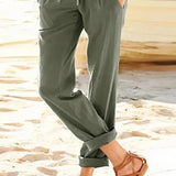 Pantalón recto de mujer – Corte holgado – Cintura ajustable – Tejido transpirable