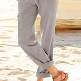 Pantalón recto de mujer – Corte holgado – Cintura ajustable – Tejido transpirable