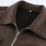 Chaqueta vintage extragrande de ante marrón