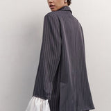 Blazer vintage de rayas con patchwork