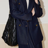 Blazer de sarga cruzado