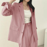 Blazer elegante y pantalón recto para mujer - Estilo refinado y cómodo