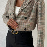 Blazer corto de pata de gallo