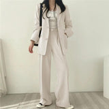 Blazer elegante y pantalón recto para mujer - Estilo refinado y cómodo