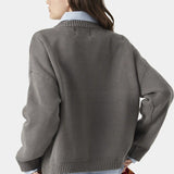 Blusa holgada de punto bordado