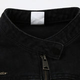 chaqueta vaquera negra descolorida