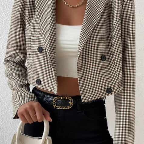 Blazer corto de pata de gallo