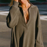 Blusa de punto sexy con cuello en V