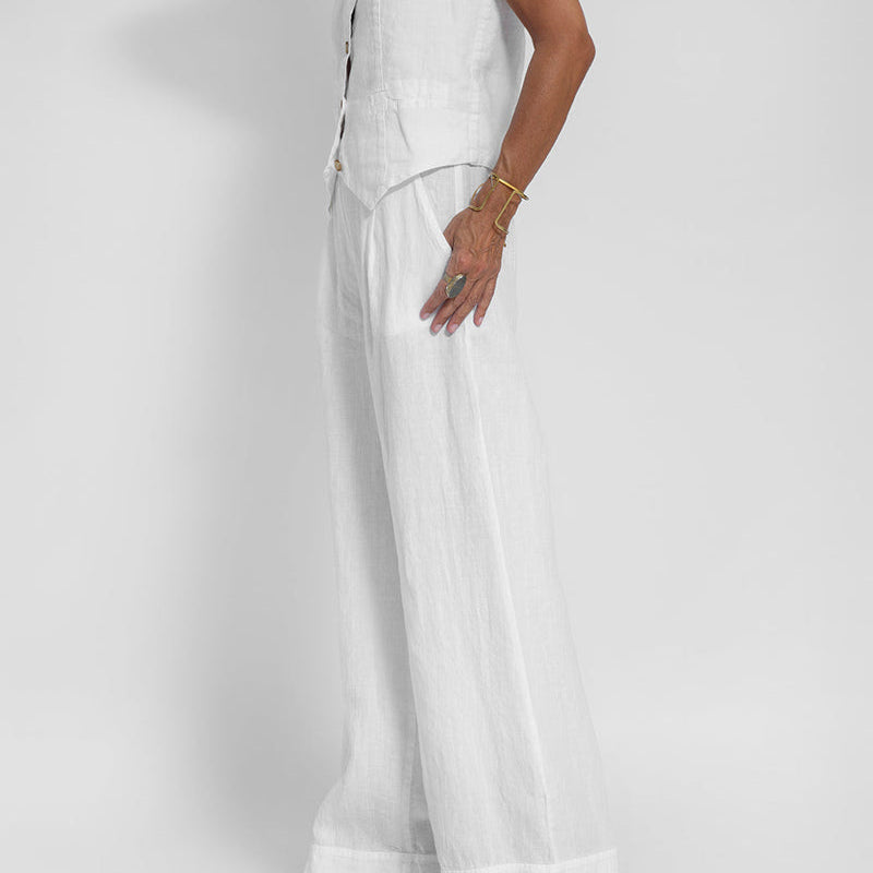 Cárdigan ajustado para mujer – Lino transpirable – Cuello en V – Elegante cierre de botones