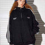 Sudadera retro con media cremallera y cuello alto
