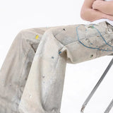 Vaqueros tie-dye de cintura alta y pierna ancha