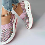 Zapatos de mujer - Slip-On Tejido Elástico - Suela Confortable con Cámara de Aire