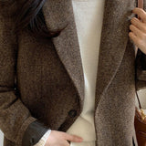 Blazer liso en mezcla de lana
