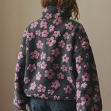 Sudadera polar floral cálida y esponjosa