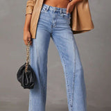 Vaqueros descoloridos de pierna ancha, estilo streetwear