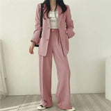 Blazer elegante y pantalón recto para mujer - Estilo refinado y cómodo