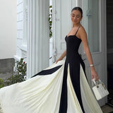 Vestido largo con tirantes de colores