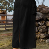 Falda cargo midi de mezclilla vintage de cintura alta