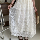 Falda casual de encaje vintage en forma de A