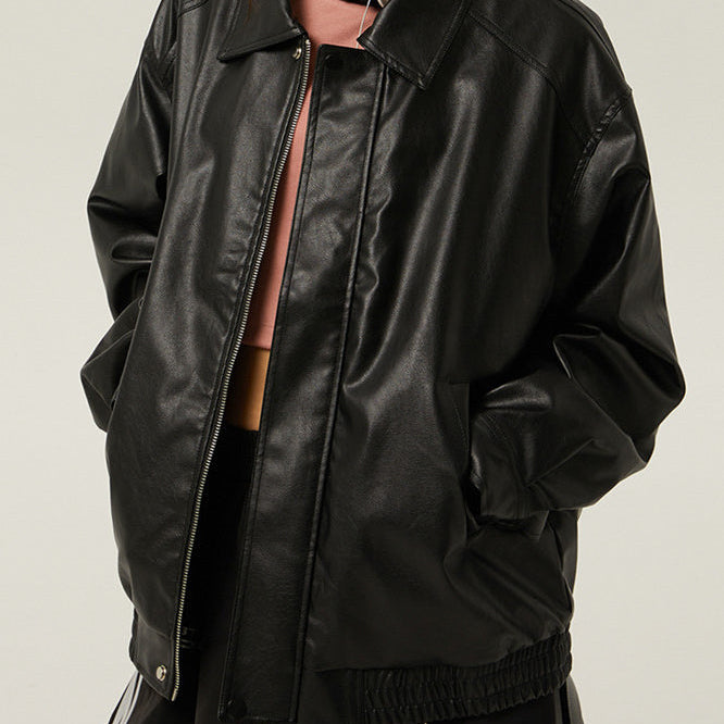 Chaqueta de motociclista retro de gran tamaño