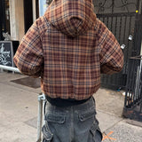 Sudadera con capucha a cuadros con forro reversible