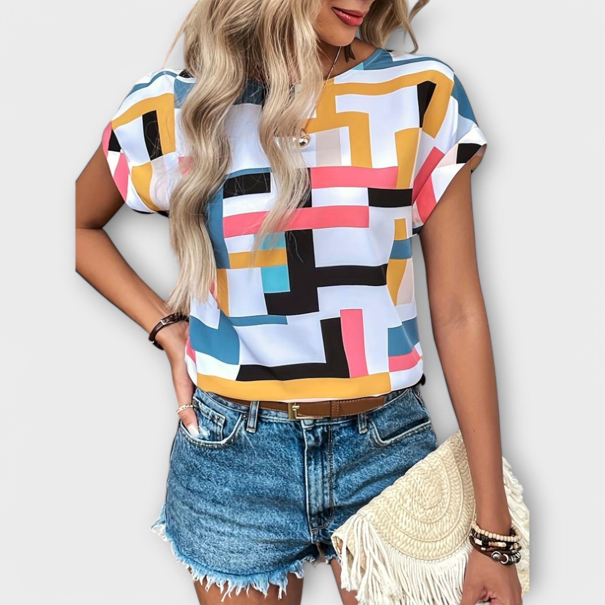Chloe - Blusa corta de manga corta