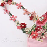 Vestido sin tirantes con bordado floral