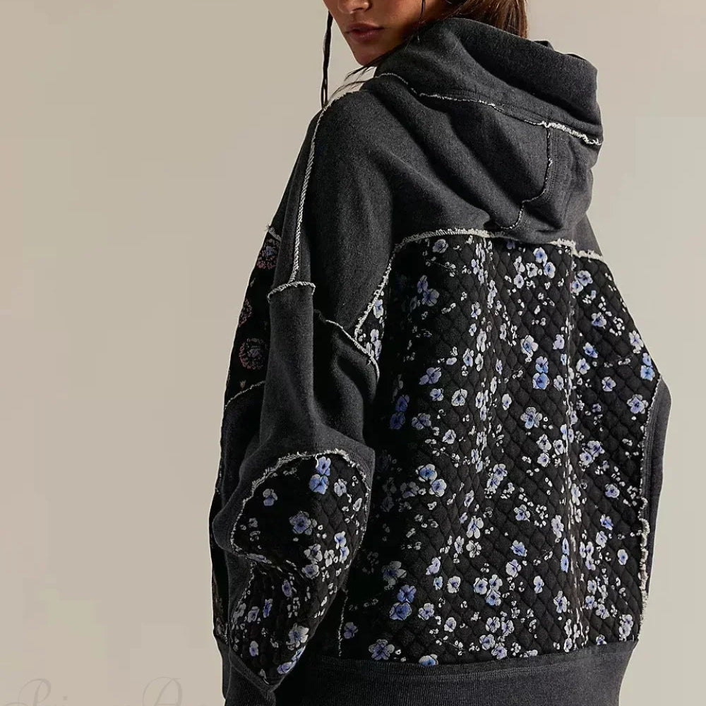 Sudadera informal con paneles bordados