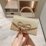 Clutch con cadena y lazo de diamantes estilo europeo y americano