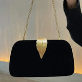 Clutch de noche con cadena de perlas, bolso de mano para boda o cóctel.
