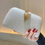 Clutch de noche con cadena de perlas, bolso de mano para boda o cóctel.