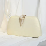 Clutch de noche con cadena de perlas, bolso de mano para boda o cóctel.