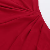 Vestido halter con cuello halter y espalda fruncida