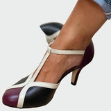 Anna Elegantes Sandalias Retro Tacón Medio con Tira