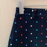 Falda de terciopelo de moda con lunares bordados