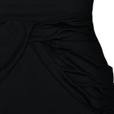 Vestido largo de manga larga con cuello redondo