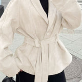 chaqueta vintage de ante de manga larga