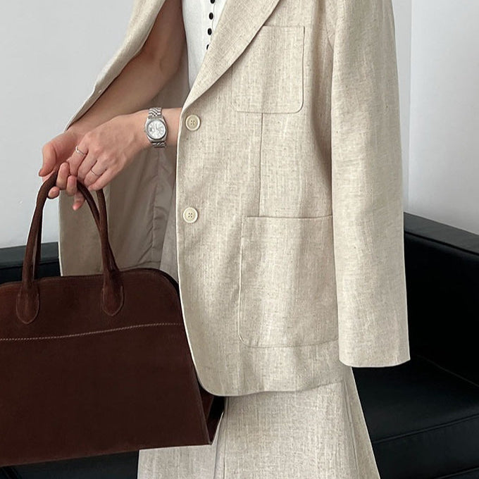 Blazer de lino de corte relajado