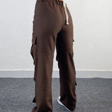 Pantalones cargo americanos vintage con múltiples bolsillos y corte holgado.