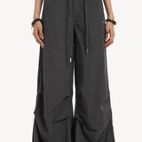 Pantalones cargo militares grises retro Y2K