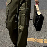 Pantalones cargo de cintura alta, corte ajustado y pierna recta