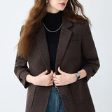 Blazer de lana marrón Maillard