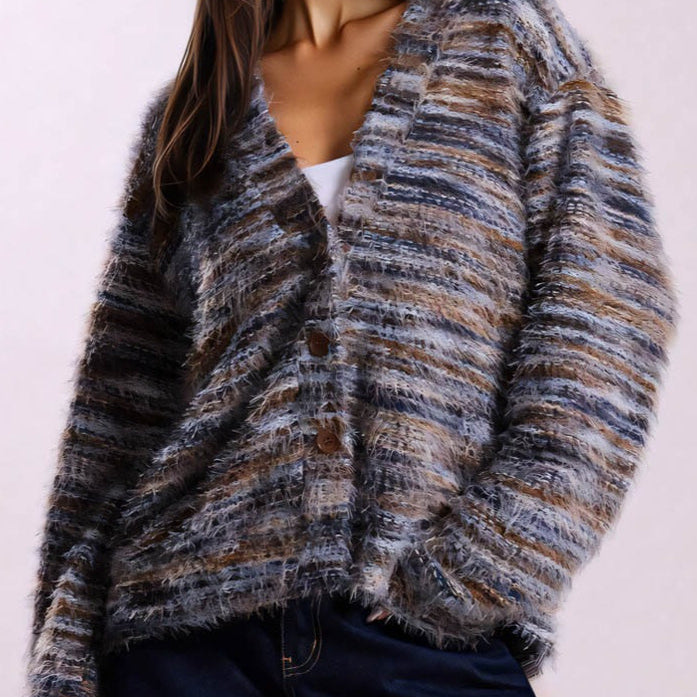 Chaleco con cuello en V y bloques de color