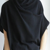 Top de mujer - Corte holgado - Mangas cortas y anchas - Escote drapeado elegante