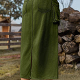 Falda cargo midi de mezclilla vintage de cintura alta