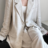 Blazer de traje informal en lino Tencel