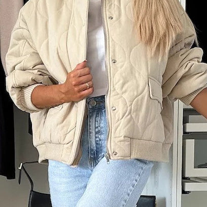 Abrigo acolchado liso informal